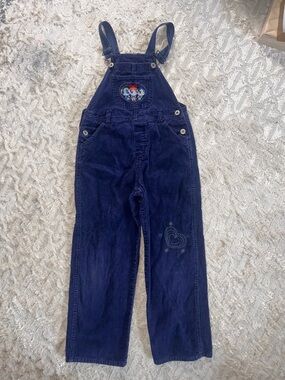 Vintage 90s power puff girls blue corduroy overalls girls size 7/8